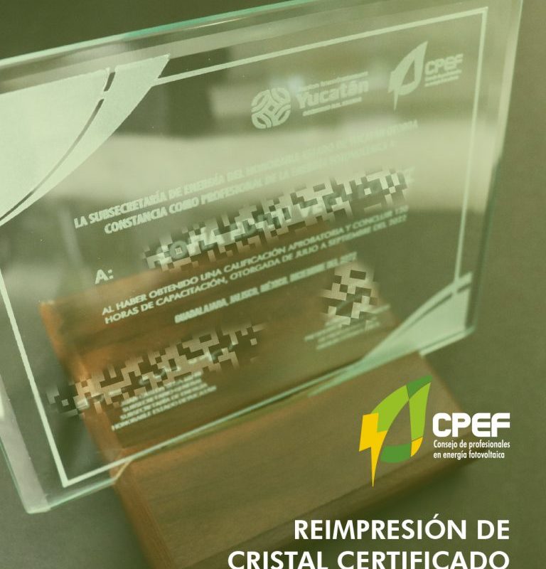 REIMPRESION DE CRISTAL CERTIFICADO